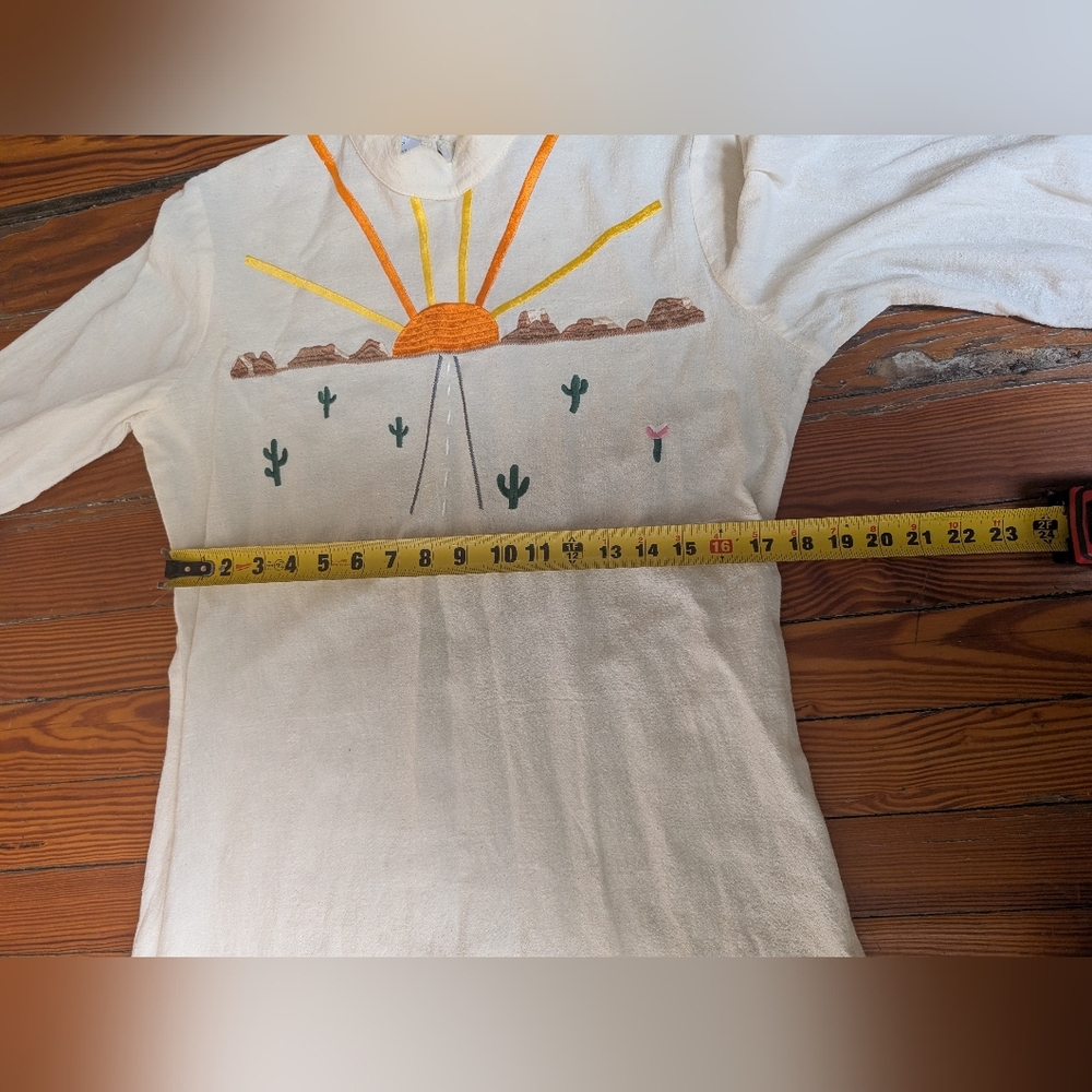 Desert Sun On The Road Embroidered Mini Dress S Southwest Boho Hippie Western - Picture 13 of 15